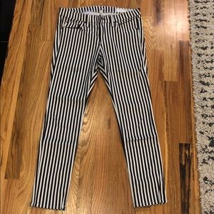 Rag & bone black and white striped jeans